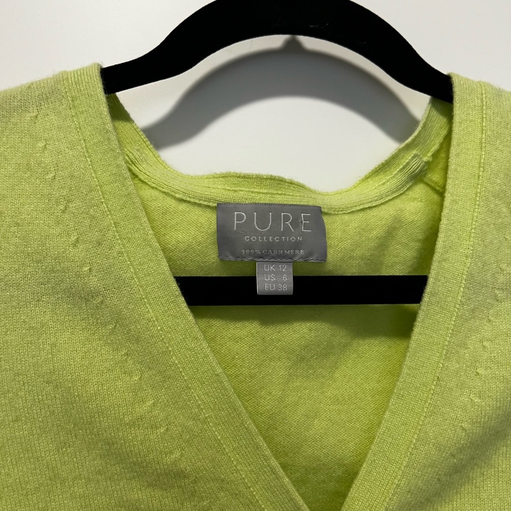 Pure Collection Bright Green Cashmere Sweater